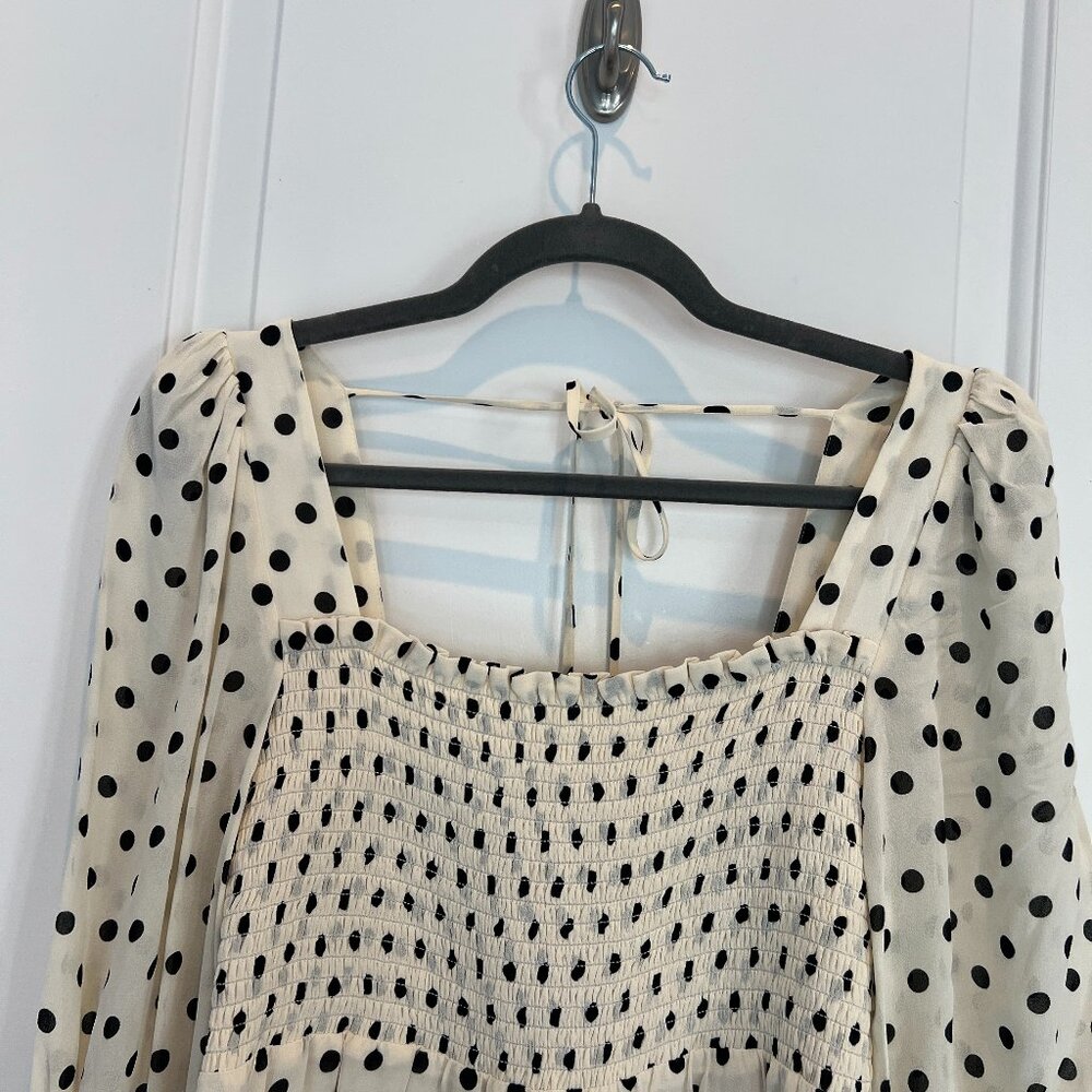 Reformation Dotten Mini Dress with Tie Back